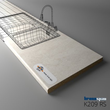 KRONOSPAN - Pracovná doska - K209 RS - Crema Limestone - 2050 x 900 x 38 mm