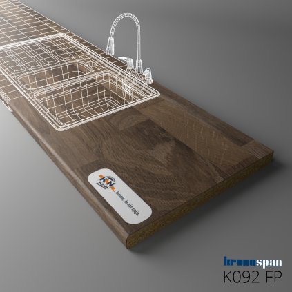 KRONOSPAN - Pracovná doska - K092 FP - Dark Porterhouse Oak - 2050 x 600 x 38 mm