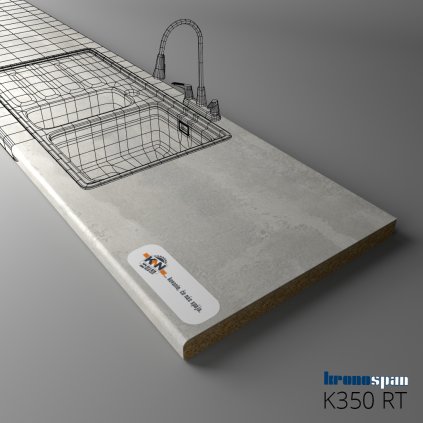 KRONOSPAN - Pracovná doska - K350 RT - ABS - Concrete Flow - 2050 x 900 x 38 mm