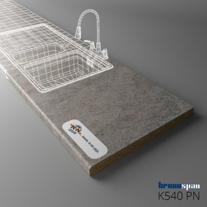 KRONOSPAN - Pracovná doska - K540 PN - ABS - Grey Albus - 2050 x 900 x 38 mm