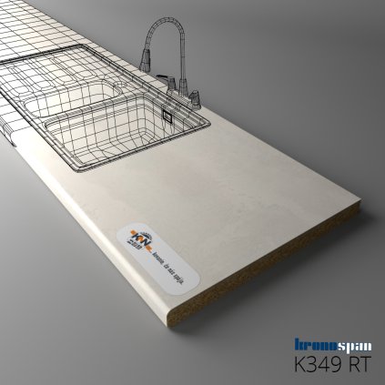 KRONOSPAN - Pracovná doska - K349 RT - ABS - Flow hodvábny - 2050 x 635 x 38 mm