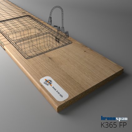 KRONOSPAN - Pracovná doska - K365 FP - ABS - Dub Evoke coast - 2050 x 900 x 38 mm