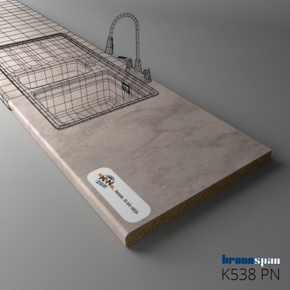 KRONOSPAN - Pracovná doska - K538 PN - ABS - Dovetail Arosa - 2050 x 635 x 38 mm