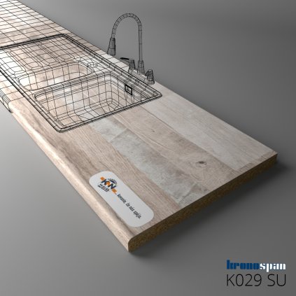 KRONOSPAN - Pracovná doska - K029 SU - Linen Block Wood - 2050 x 900 x 38 mm