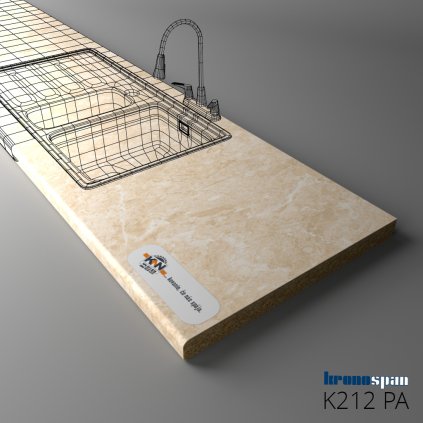 KRONOSPAN - Pracovná doska - K212 PA - Beige Royal Marble - 2050 x 900 x 38 mm