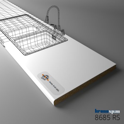 KRONOSPAN - Pracovná doska - 8685 RS - Snow White - 2050 x 900 x 38 mm