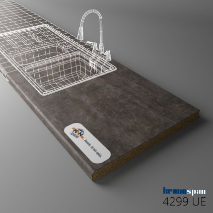 KRONOSPAN - Pracovná doska - 4299 UE - Dark Atelier - 2050 x 900 x 38 mm