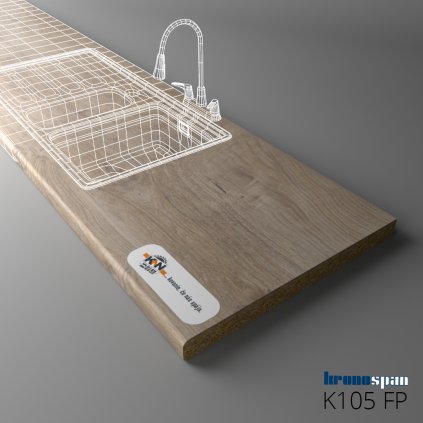 KRONOSPAN - Pracovná doska - K105 FP - ABS - Raw Endgrain Oak - 2050 x 900 x 38 mm