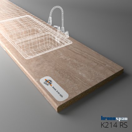 KRONOSPAN - Pracovná doska - K214 RS - Light Tivoli - 2050 x 600 x 38 mm