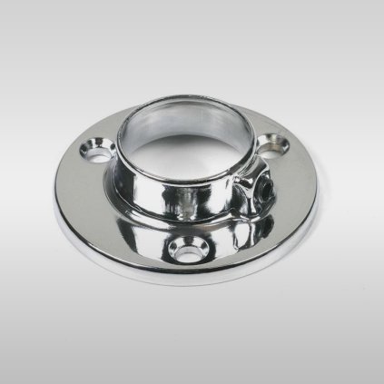 Držiak šatníkovej tyče, kruh 25mm, Chróm lesklý