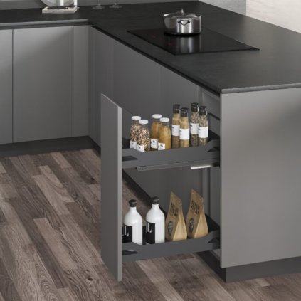 WIRELI Style - Plnovýsuvný dvojkoš bočný, 114 x 480 x 580 mm, Antracit