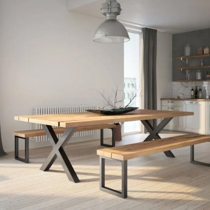 Stolová podnož - INDUSTRIA X80 - 710 x 820 mm, čierna