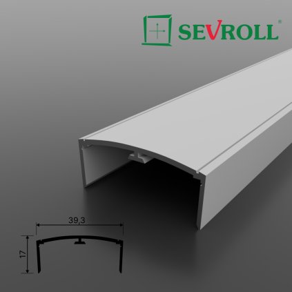 SEVROLL - U profil pre lamino 36 mm - 3 m - strieborná