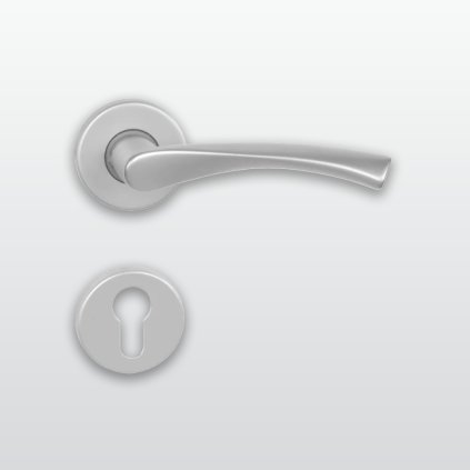 Kľučka MP - Tornado R, kľučka + rozeta, PZ, Strieborná matná