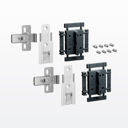 Hettich - WingLine L - Stredový rýchlomontážny záves nastaviteľný, Biely, 2 ks