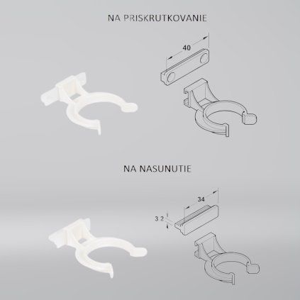 AXILO - Klip pre soklový panel (VARIANT TYP Na priskrutkovanie)