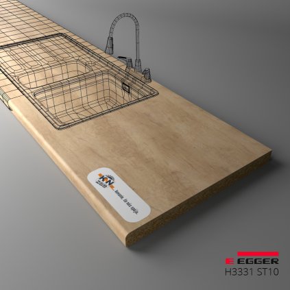 EGGER - Pracovná doska - H3331 ST10 - Dub Nebraska - 38 mm