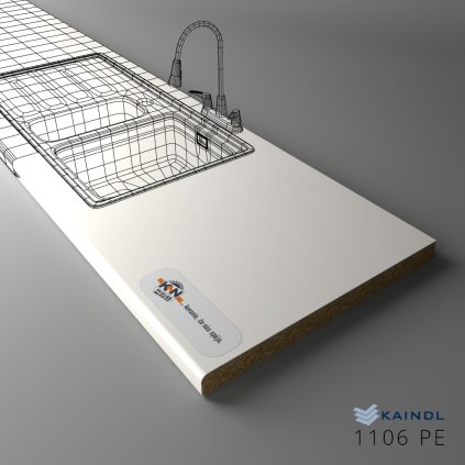 KAINDL - Pracovná doska - 1106 PE - Biela prof. G/0