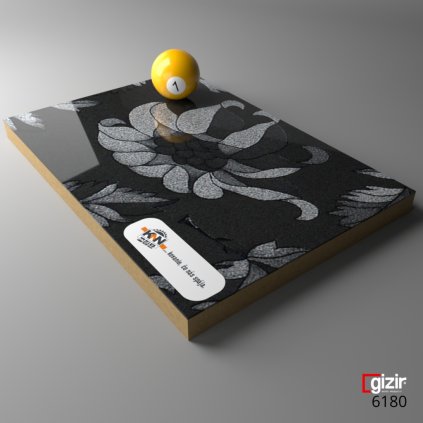 MDF - GIZIR - 6180 - Black Leaf - 2800 x 1220 x 18 mm
