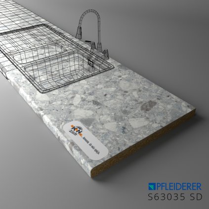 PFLEIDERER - Pracovná Doska - S63035 SD - 4100 x 600 x 38 mm - VÝBEH (NO SKLAD)