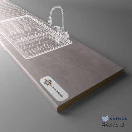 KAINDL - Pracovná doska - 44375 DP - Beton sivý (Variant Dľžka 4100 mm, Variant Šírka 600 mm)