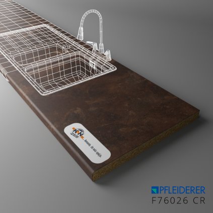 PFLEIDERER - Pracovná Doska - F76026 CR - 4100 x 600 x 38 mm (SK PROG)