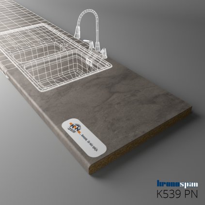 KRONOSPAN - Pracovná doska - K539 PN - ABS - Fossil Arosa - 4100 x 900 x 38 mm