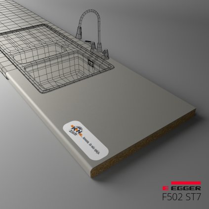 EGGER - Pracovná doska - F502 ST7 - Hlinik jemne kartáčovaný (Variant Dľžka 2050 mm, Variant Šírka 920 mm)