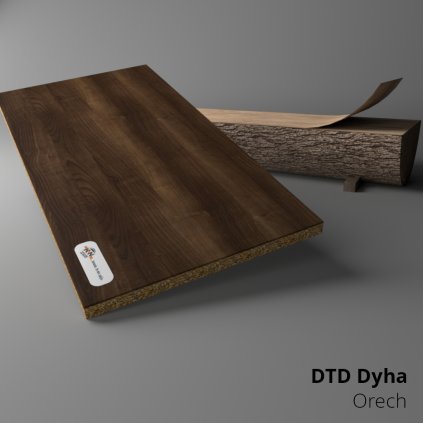 DTD dyhovaná - Orech americký A/B - 2800 x 2070 x 19 mm