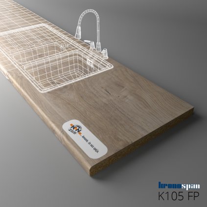 KRONOSPAN - Pracovná doska - K105 FP - ABS - Raw Endgrain Oak - 4100 x 635 x 38 mm