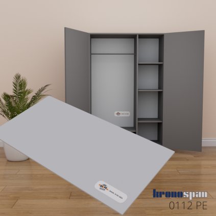 KRONOSPAN - HDF - 0112 PE - Sivá, lakovaná - 2800 x 2070 x 3 mm