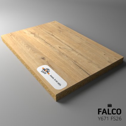 FALCO - DTDL - Y671 FS26 - 2800 x 2070 x 18 mm - Light Partosa Oak