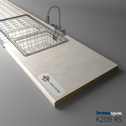 KRONOSPAN - Pracovná doska - K209 RS - Crema Limestone - 4100 x 900 x 38 mm