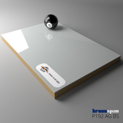 KRONOSPAN - ACRYLIC Gloss - P192 AG/BS - Light Grey - 2800 x 1300 x 18,3 mm