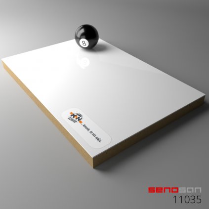 SENOSAN - MDF - 11035 - Biela metalíza SCR - LESK jednostranne - 2800x1300x19,1mm