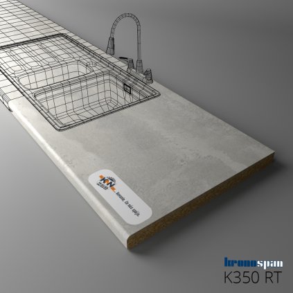 KRONOSPAN - Pracovná doska - K350 RT - ABS - Concrete Flow - 4100 x 900 x 38 mm