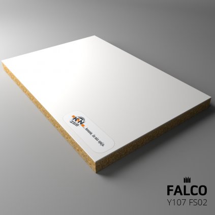 FALCO - DTDL - Y107 FS02 (PE) Biela Briliant (8681) 2800 x 2070 x 18 mm