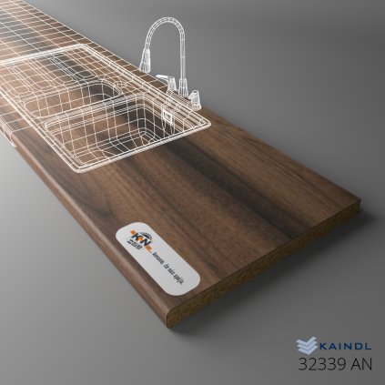 KAINDL - Pracovná doska - 32339 AN - Orech Tortona (Variant Dľžka 4100 mm, Variant Šírka 900 mm)