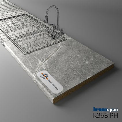 KRONOSPAN - Pracovná doska - K368 PH - Mramor atlantický šedý - 4100 x 900 x 38 mm