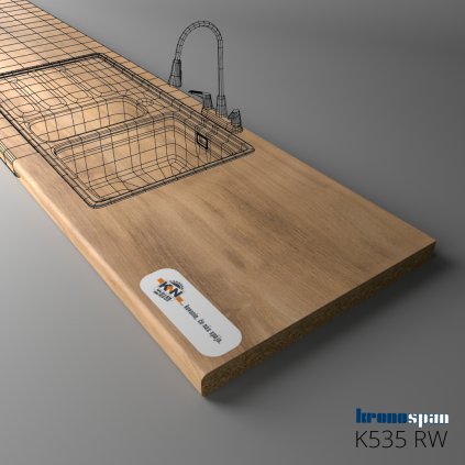 KRONOSPAN - Pracovná doska - K535 RW - ABS - Gold Baroque Oak - 4100 x 900 x 38 mm