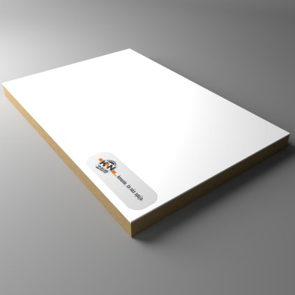 MDF - laminovaná s grundfóliou obojstranne biela - 2800 x 2070 x 19 mm