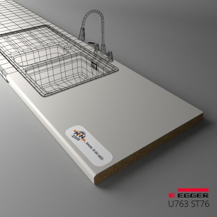 EGGER - Pracovná doska - U763 ST76 - Šedá perleťová - 38 mm