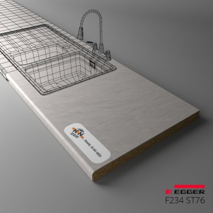 EGGER - Pracovná doska - F234 ST76 - Bridlica Scivaro svetlo sivá (Variant Dľžka 2050 mm, Variant Šírka 920 mm)