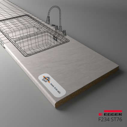 EGGER - Pracovná doska - F234 ST76 - Bridlica Scivaro svetlo sivá - 38 mm