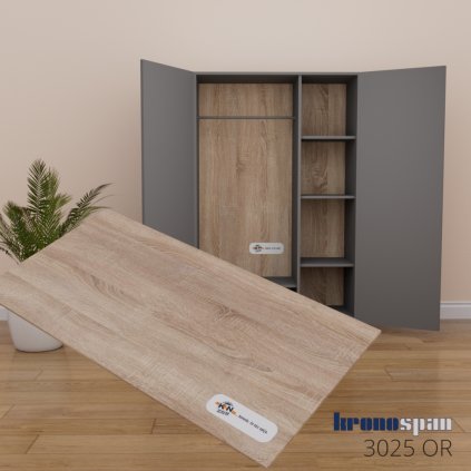 KRONOSPAN - HDF - 3025 PE - Dub sonoma, lakovaná - 2800 x 2070 x 3 mm