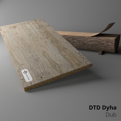 DTD dyhovaná I - Dub natúr uzlový A/B - 2800 x 2070 x 19 mm
