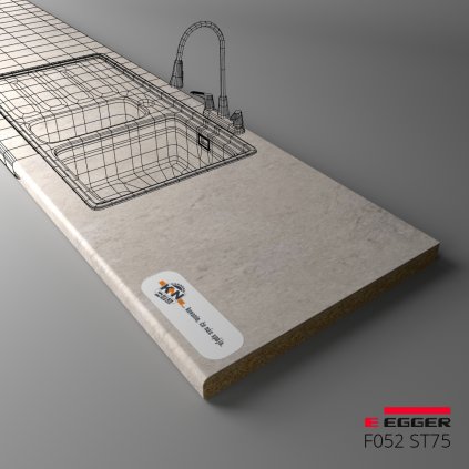 EGGER - Pracovná doska - F052 ST75 - Travertín Calais - 38 mm