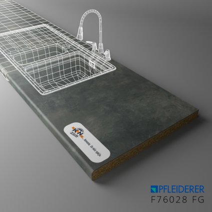 PFLEIDERER - Pracovná Doska - F76028 FG - 4100 x 600 x 38 mm (SK PROG)