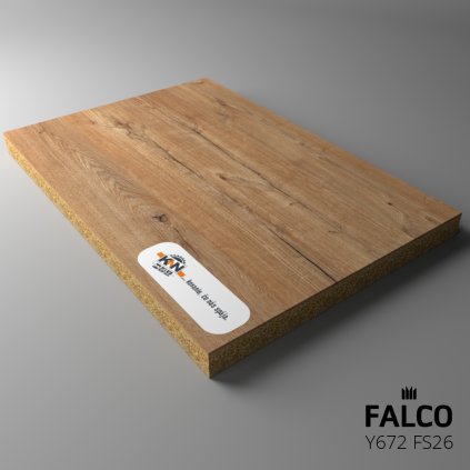 FALCO - DTDL - Y672 FS26 - 2800 x 2070 x 18 mm - Brown Partosa Oak