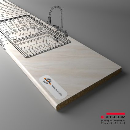 EGGER - Pracovná doska - F675 ST75 - Calvia kameň svetlo sivá (Variant Dľžka 4100 mm, Variant Šírka 920 mm)